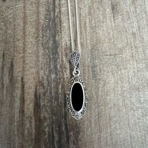 925 Sterling Silver Black Onyx Necklace